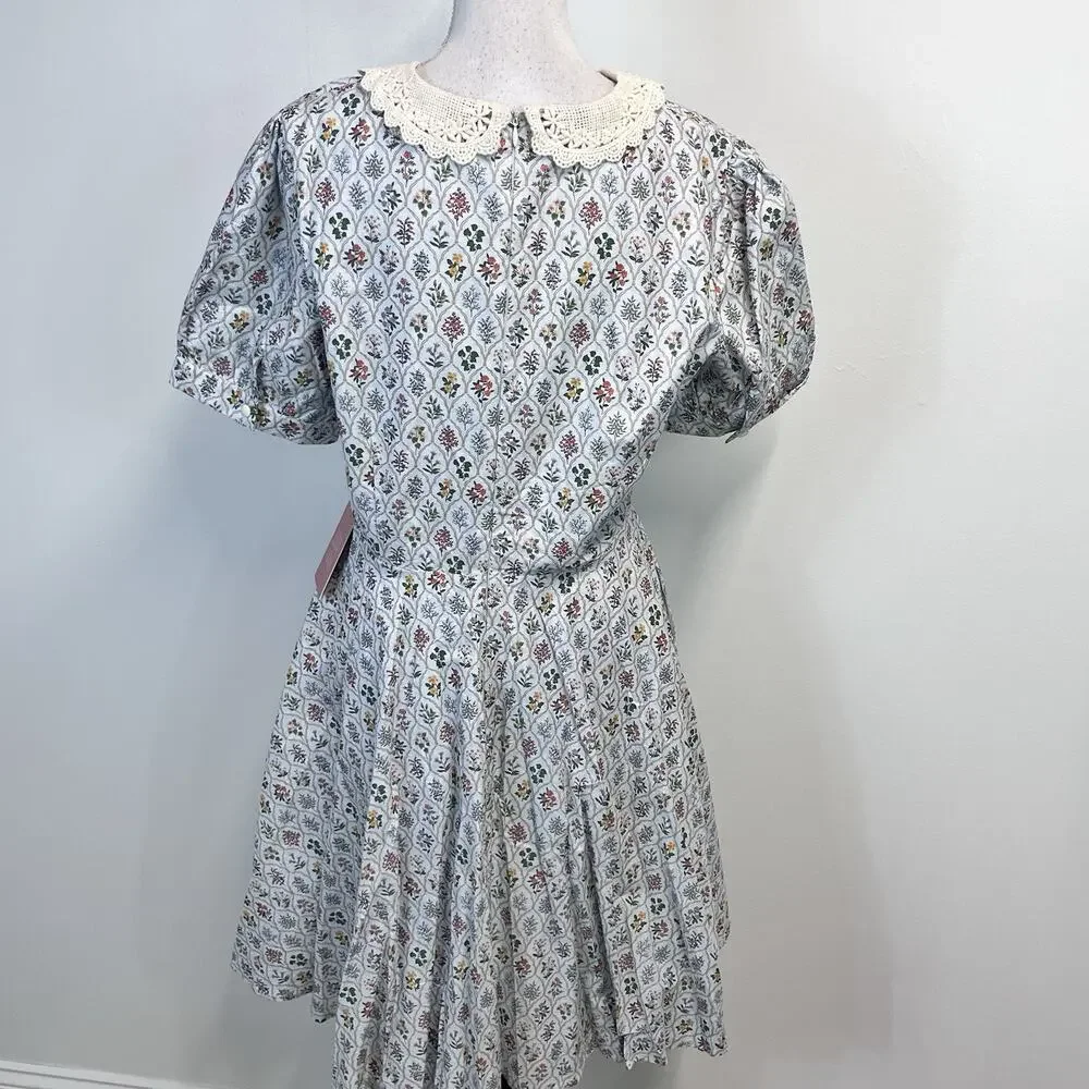 Ivy City Co. Dress size 12 Cambridge In Blue Wildflowers Floral Crochet Lace - Picture 11 of 13